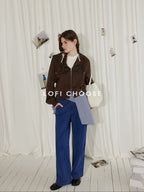 Lofi choose High Waist Distressed Vintage Blue Relaxed Cotton Zip Fly Womens Wide Leg Jeans