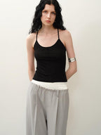 someonesometimes Soft Tencel Lyocell Blend U Neck Two Piece Casual Short Sleeve T-Shirts