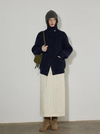 Lofi choose Warm Thick Loose Fit Workwear Button Front Long Sleeve Mid Length Knit Cardigans