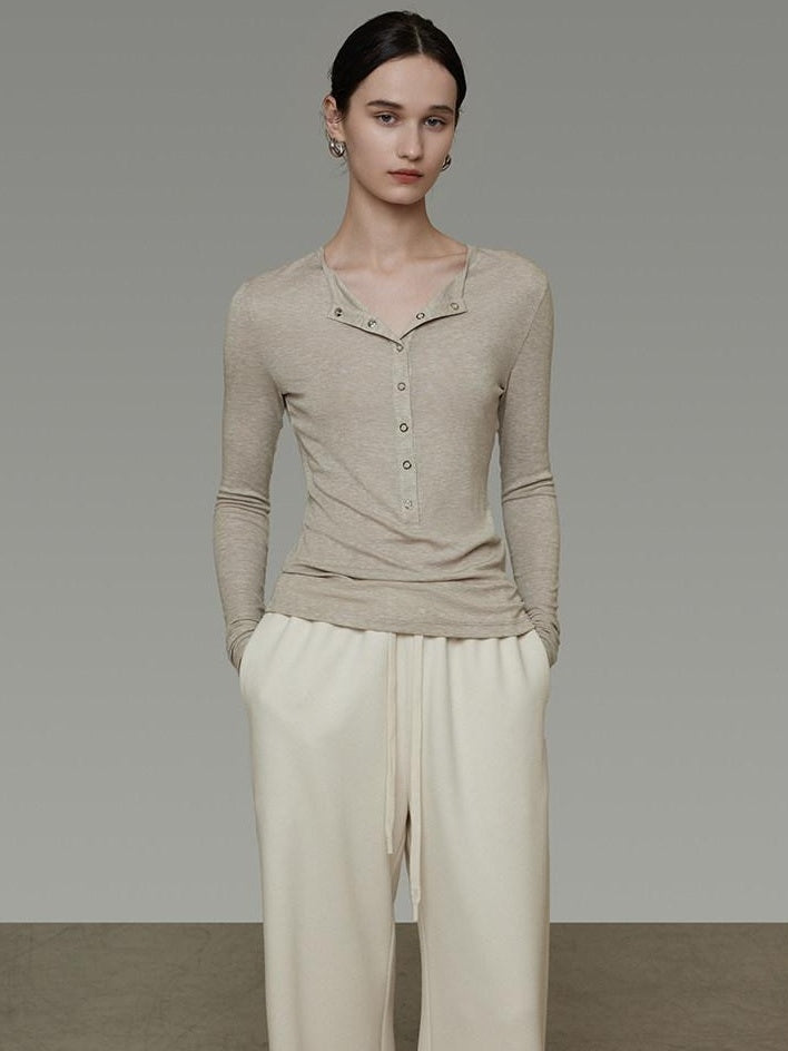 unspoken Breathable Skin Friendly Slim Fit Button Half Collar Women Knit Cardigans