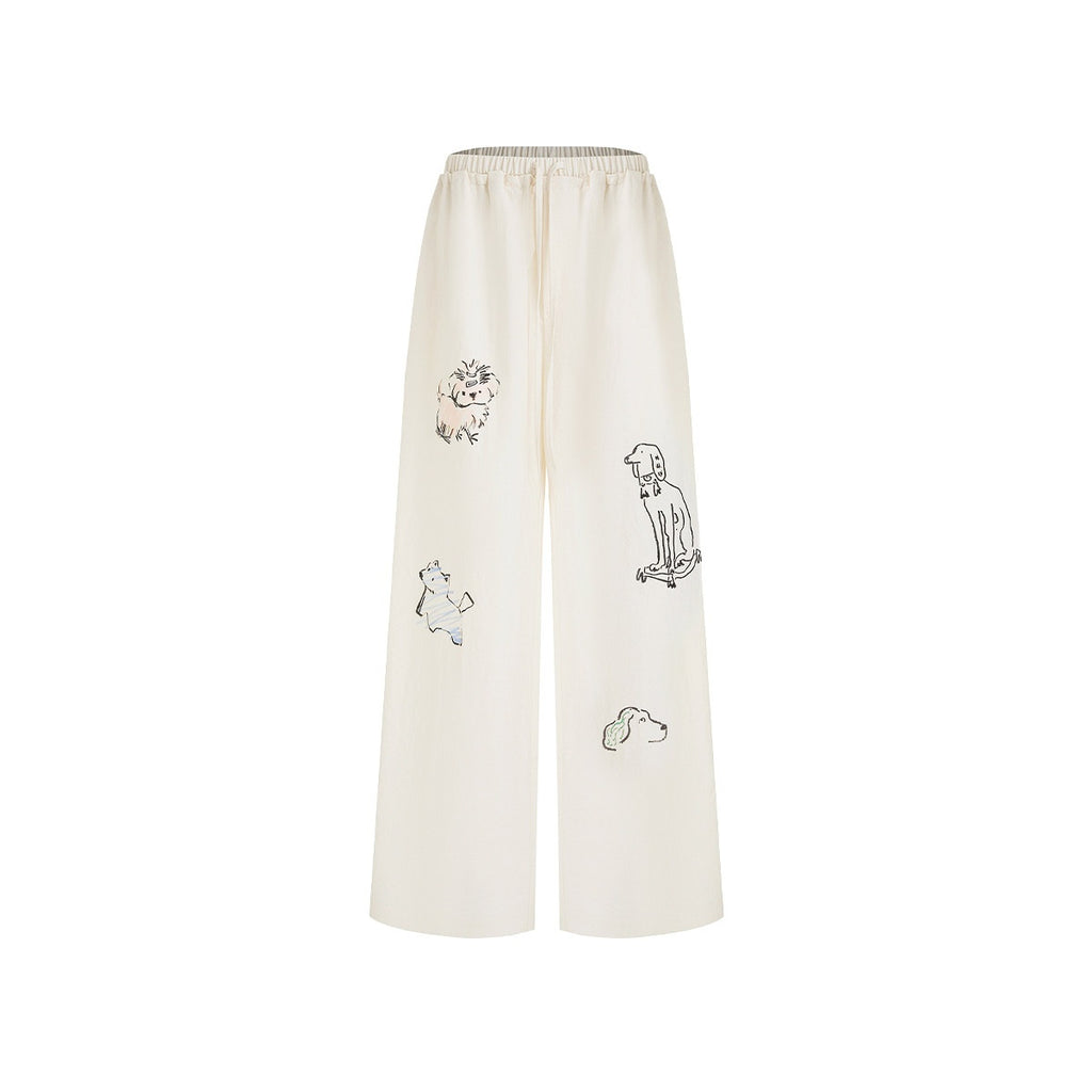 fano_Lightweight_Nylon_Blend_Korean_Commuter_Wide_Leg_Waist_Zip_Fly_Sweatpants_MISSTT