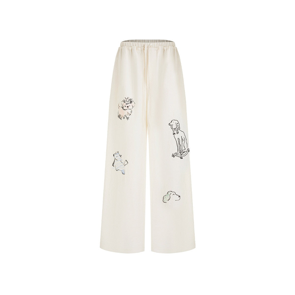 fano_Lightweight_Nylon_Blend_Korean_Commuter_Wide_Leg_Waist_Zip_Fly_Sweatpants_MISSTT
