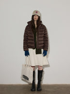 Lofi choose 90 Percent White Duck Down Thick Warm Loose Commuter Hooded Zipper Down Jackets