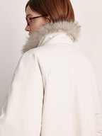 fano 90% White Duck Down Warm Loose Korean Commuter Hoodless Women Down Jackets