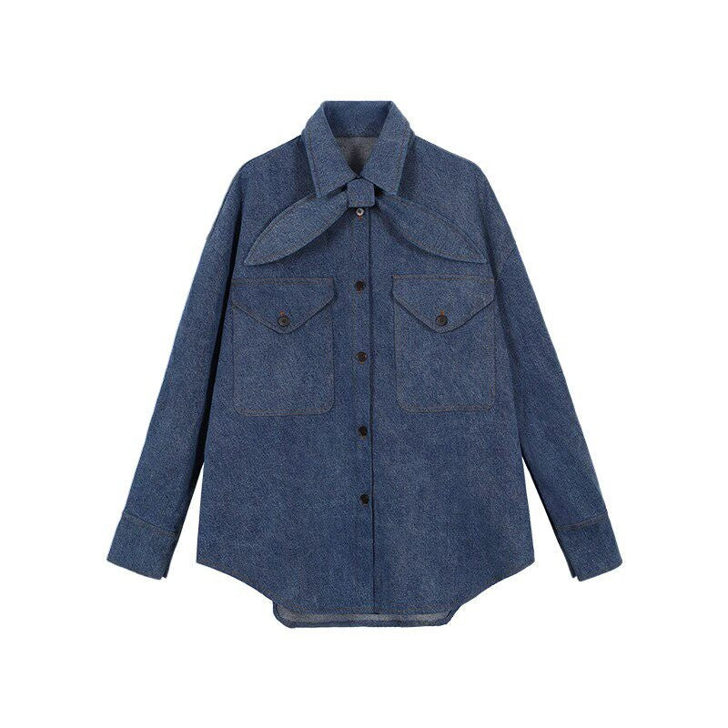 audreyyang_Vintage_Bow_Loose_Fit_Cotton_Lapel_Patch_Pocket_Casual_Women_Denim_Jackets_MISSTT