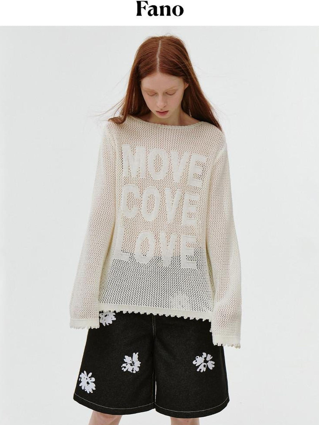 fano Lyocell Blend Loose Korean Commuter Crew Neck Letter Print Long Sleeve T-Shirts