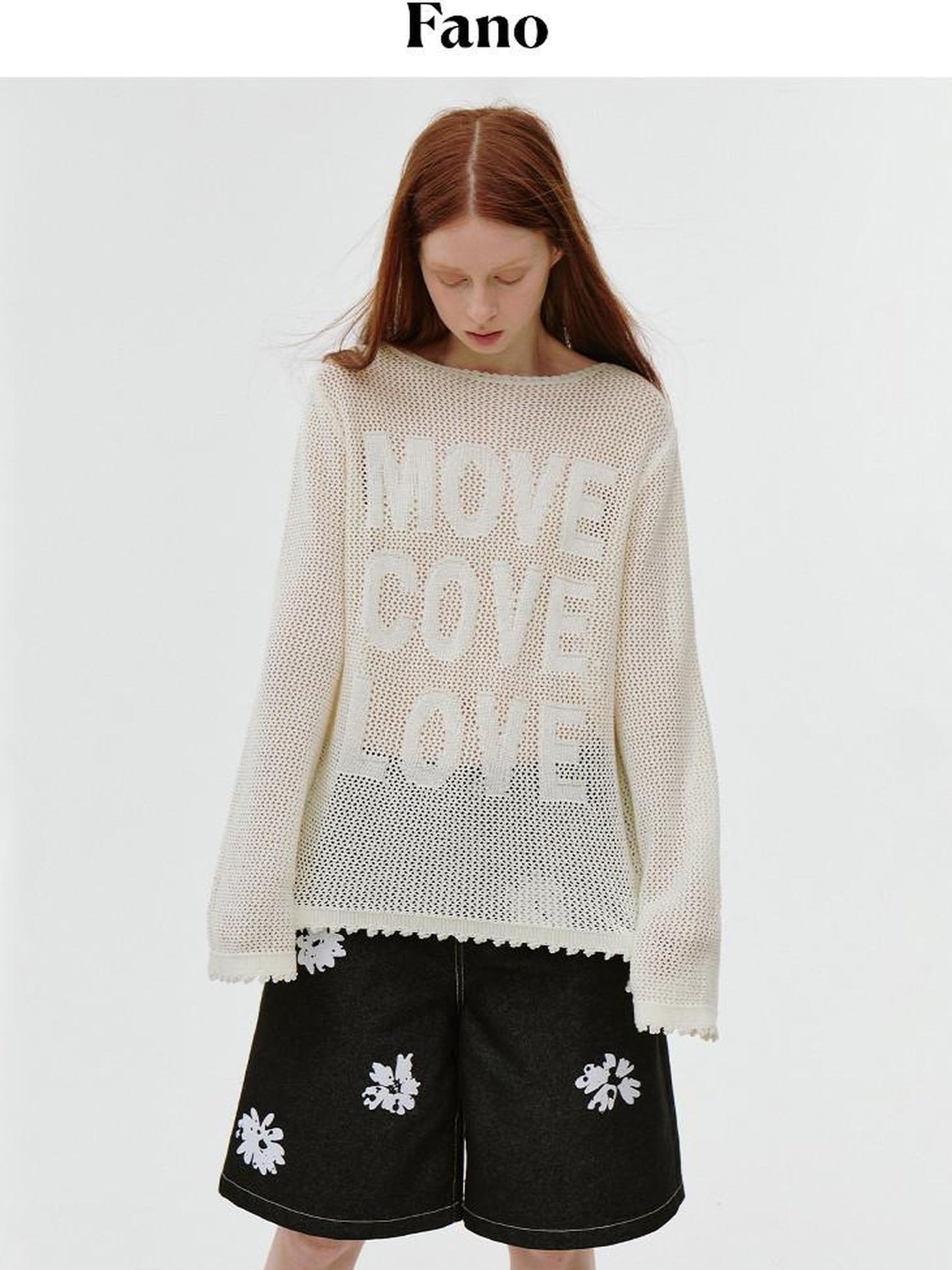 fano Lyocell Blend Loose Korean Commuter Crew Neck Letter Print Long Sleeve T-Shirts