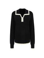 unspoken Thermal Acrylic Blend Loose Fit Pullover Commuter Black Knit Sweaters