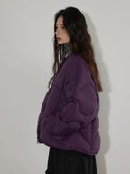 Lofi choose Ultra Warm 90 Percent White Duck Down Loose Commuter Wavy Zip Down Jackets