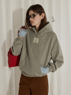 Lofi choose Loose Fit Oversized Hooded Long Sleeve Commuter Casual Purple Gray Hoodie