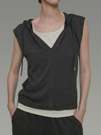 unspoken Soft Viscose Short Sleeve Hooded Casual Long Pants Top & Pants Sets