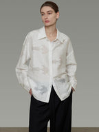 unspoken Breathable Lyocell Loose Fit Button Cardigan Women Work White Long Sleeve Shirts