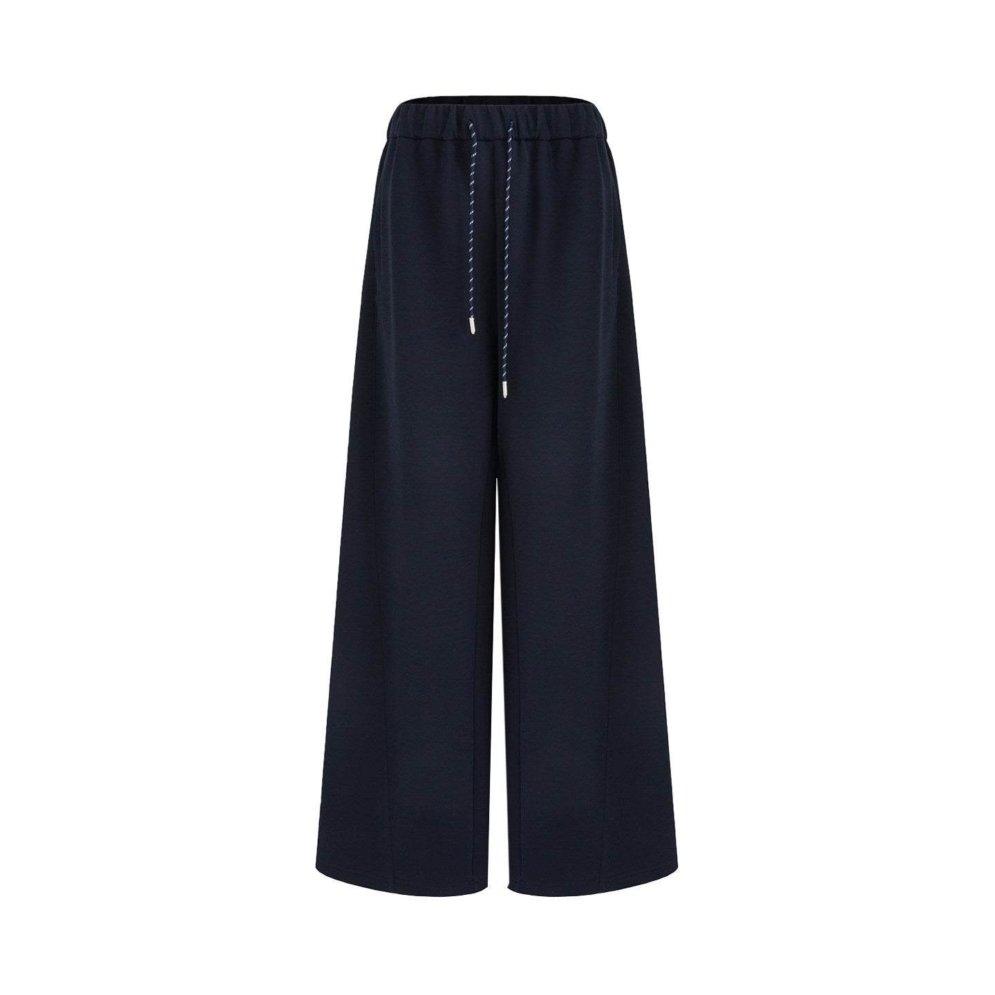 unspoken_Breathable_Soft_Cotton_Minimal_Mid_Rise_Drawstring_Navy_Women_Wide_Leg_Pants_MISSTT