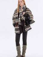 fano Warm Reversible Printed Casual Lapel Regular Fit Young Women Puffer Jackets