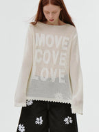 fano Lyocell Blend Loose Korean Commuter Crew Neck Letter Print Long Sleeve T-Shirts