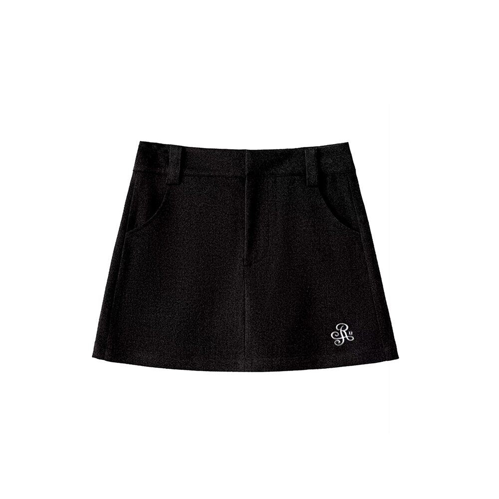 ikyou_Shape_Retention_Lined_Embroidered_A_Line_Mid_Waist_Slim_Women_Black_Mini_Skirts_MISSTT