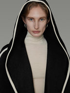 unspoken Premium Wool Alpaca Blend Straight Tailored Office Notch Lapel Black Wool Coats