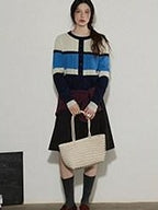 Lofi choose High Waist Pleated A Line Office Ready Women Black Ivory Polyester Mini Skirts