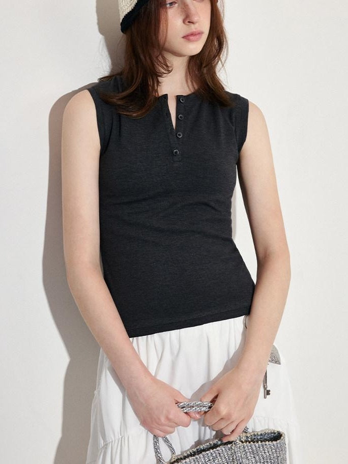 fano Soft Stretch Viscose Blend Slim Fit Commuter Office Essential Solid Tank Tops