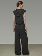 unspoken Soft Viscose Short Sleeve Hooded Casual Long Pants Top & Pants Sets