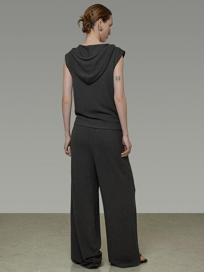 unspoken Soft Viscose Short Sleeve Hooded Casual Long Pants Top & Pants Sets