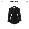 audreyyang_Pleated_Structured_Loose_Fit_Double_Breasted_Mid_Length_Women_Office_Blazers_MISSTT