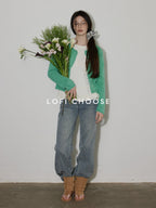 Lofi choose Versatile Commuter Crew Neck Regular Beige Charcoal Long Sleeve T-Shirts