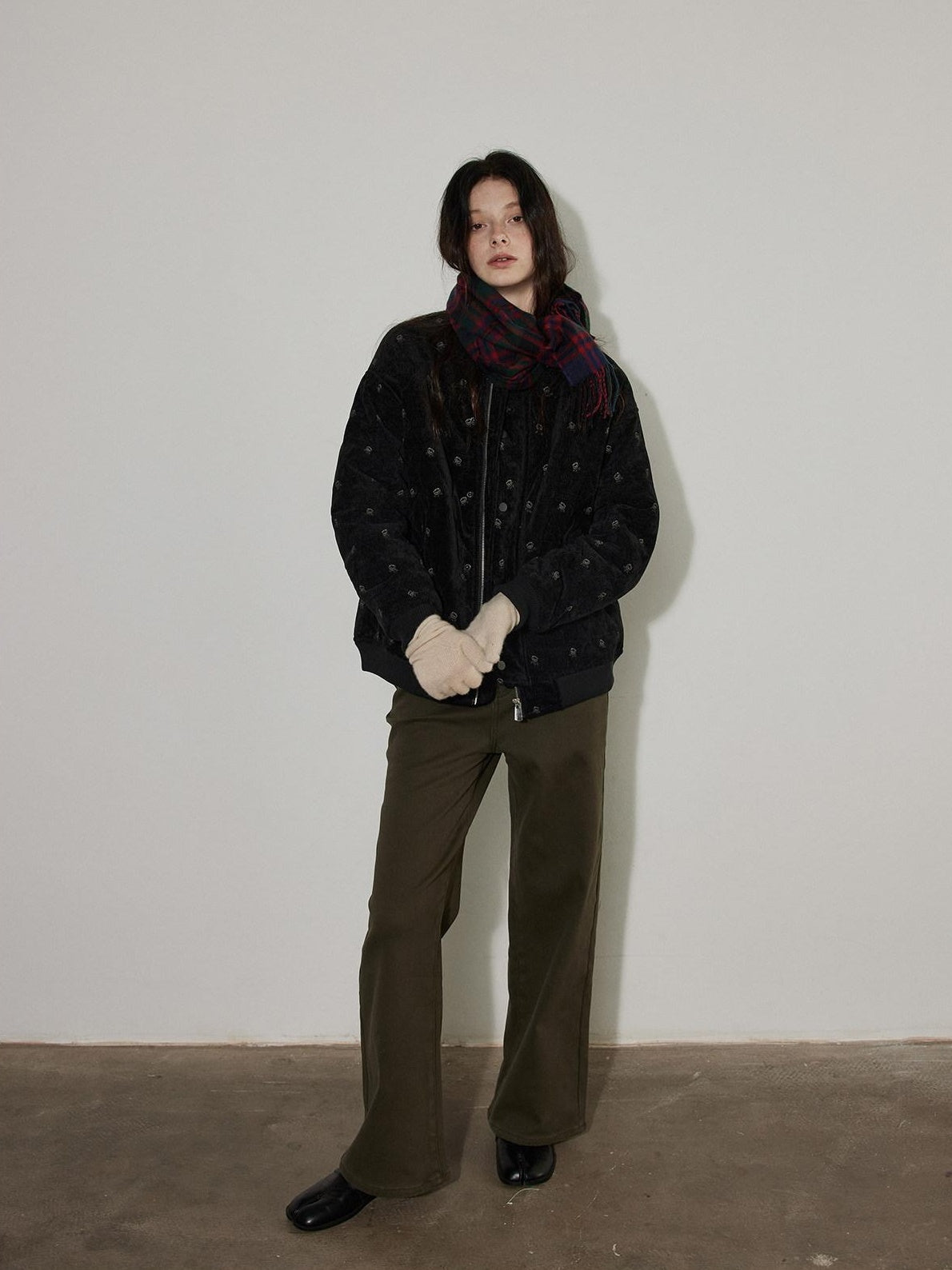 Lofi choose High Waist Washed Vintage Olive Zipper Fly Non Stretch Women Wide Leg Jeans