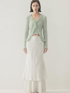someone sometimes Soft Modal Tencel Minimal Office Double Fishtail Low Waist Women Maxi Skirts
