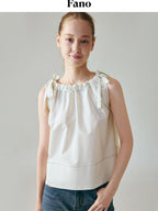 fano Breathable Cotton Blend Loose Fit Office Commuter Solid White Camisoles