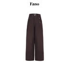 fano_Breathable_Pure_Cotton_Straight_Leg_Natural_Waist_Women_Brown_Sweatpants_MISSTT