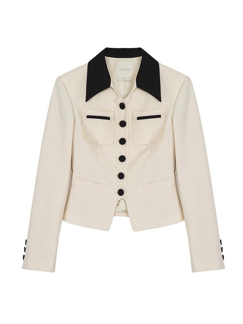 unspoken Colorblock Polo Collar Button Slim Fit Office Women Polyester Blouses
