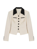 unspoken Colorblock Polo Collar Button Slim Fit Office Women Polyester Blouses