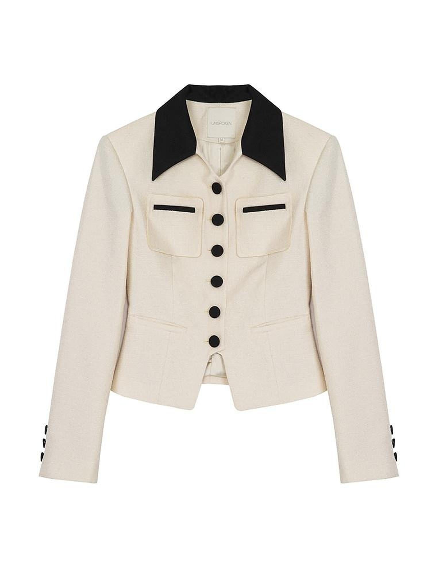 unspoken Colorblock Polo Collar Button Slim Fit Office Women Polyester Blouses