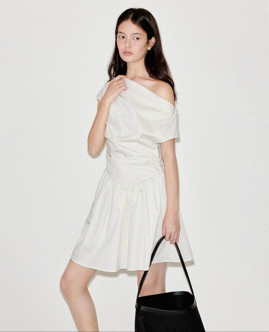 fano High Waist Cotton Blend A Line Office Casual Women Everyday Dresses Midi Dresses