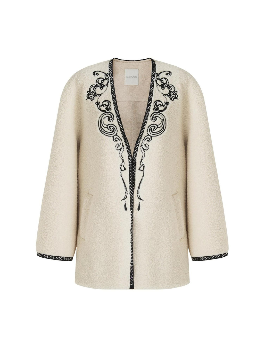 unspoken 3D Tailored Clean Minimalist Loose Fit Women Office White Polyester Short Coat