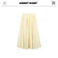 audreyyang_100%_Cotton_Lined_Pleated_H_Line_Mid_Waist_Bright_Yellow_Midi_Skirts_MISSTT