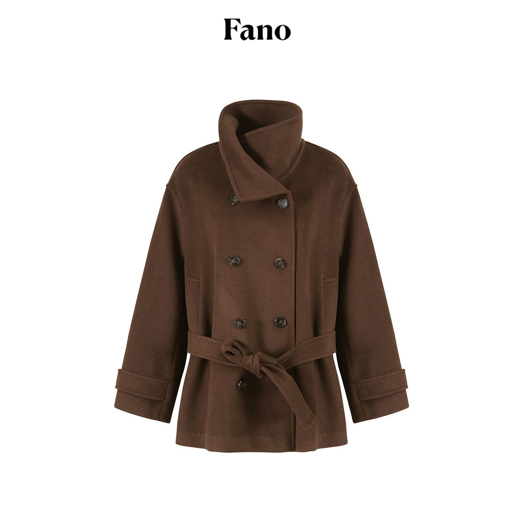 fano_Brown_Double_Breasted_Korean_Notched_Lapel_Midlength_Office_For_Women_Long_Coats_MISSTT