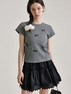 fano Classic V-neck Pullover Casual Young Adult Black Gray Short Sleeve T-Shirts