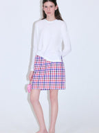 fano Rainbow Plaid Stretch Oversized H Silhouette High Waist Women Tube Tops
