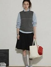 Lofi choose High Waist Pleated A Line Office Ready Women Black Ivory Polyester Mini Skirts