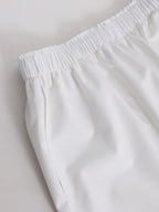audreyyang Minimalist Wide Leg Elastic Natural Waist Women Polyester Straight Pants