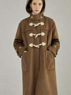 fano Toggle Pocket Minimal Commuter Midlength Women Polyester Blend Long Coats