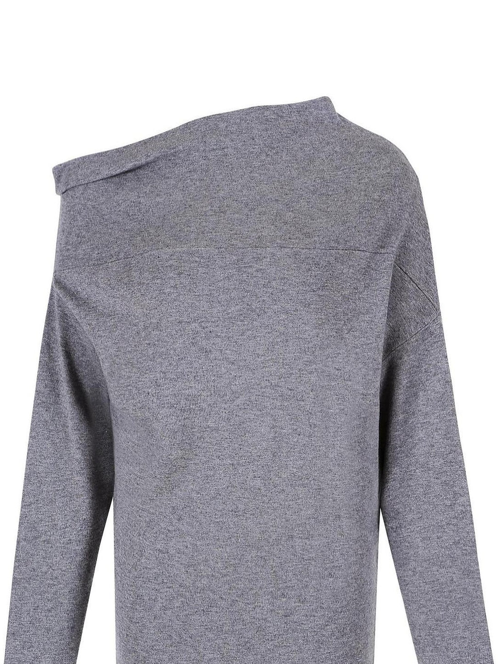 fano Minimalist Office Regular Asymmetric Neck Batwing Sleeve Women Nylon Sweaters