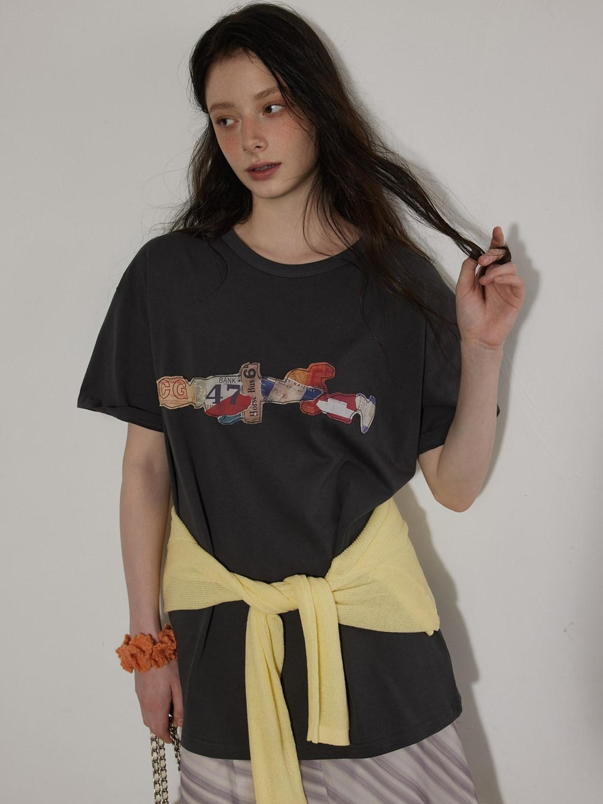 Lofi choose Breathable Loose Fit Commuter Crew Neck Text Print Short Sleeve T-Shirts