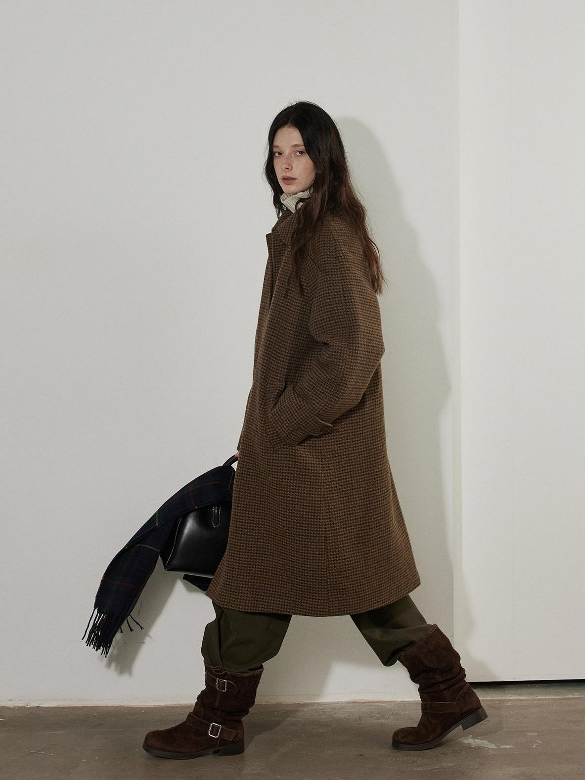 Lofi choose High Waist Washed Vintage Olive Zipper Fly Non Stretch Women Wide Leg Jeans