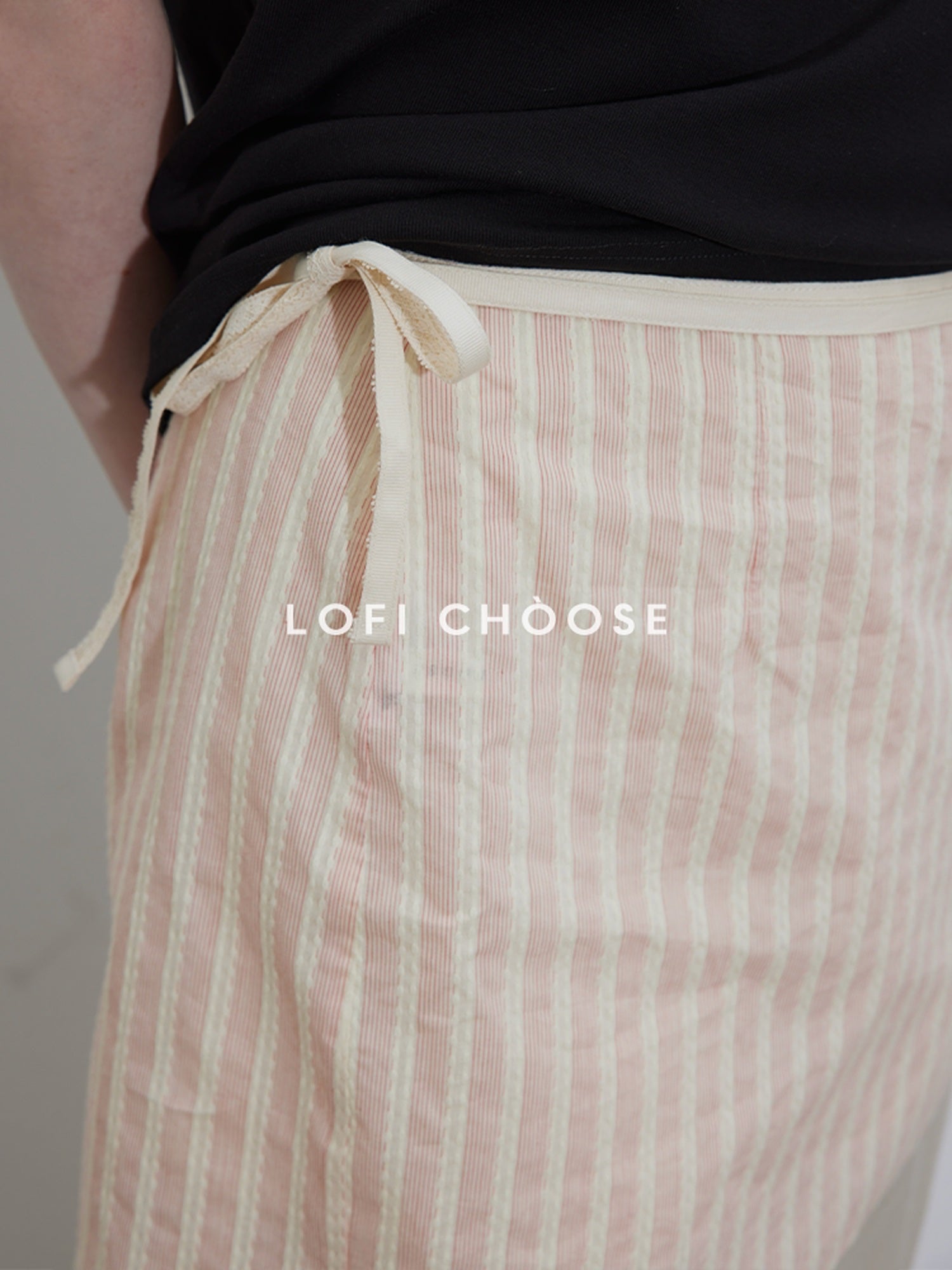 Lofi choose High Waist Flattering A Line Loose Fit Office Casual Pink Midi Skirts