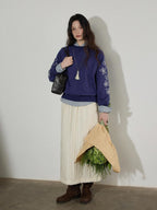 Lofi choose Breathable Lyocell Blend Pleated Loose Commuter Elastic Waist Maxi Skirts