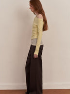 someonesometimes Faux Cashmere Slim Fit Asymmetrical Slant Neck Women Knit Pullover Sweaters