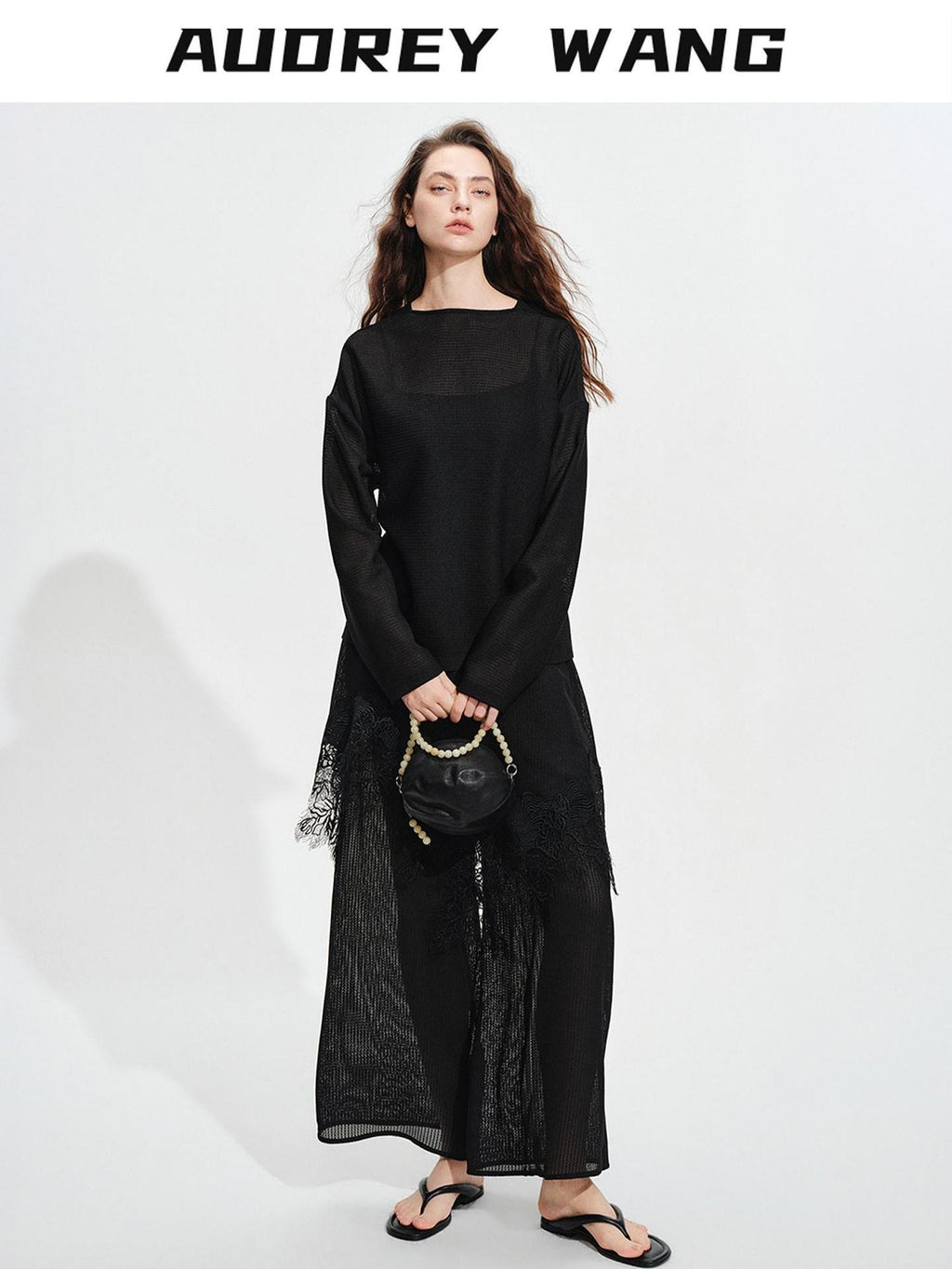 audreyyang Soft Viscose Blend Non Deforming Loose Fit Patchwork Women Top & Pants Sets